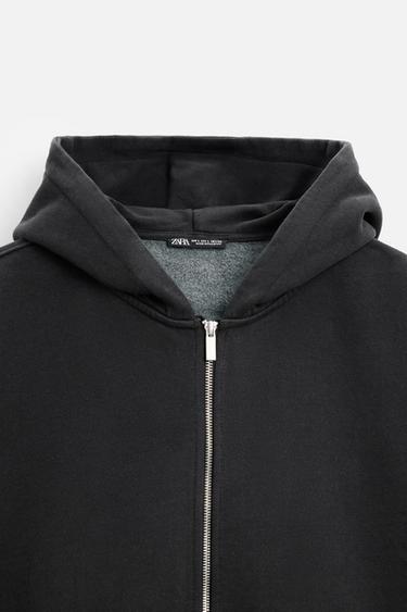 WASHED HOODIE - Dark grey by Zara - Image 8