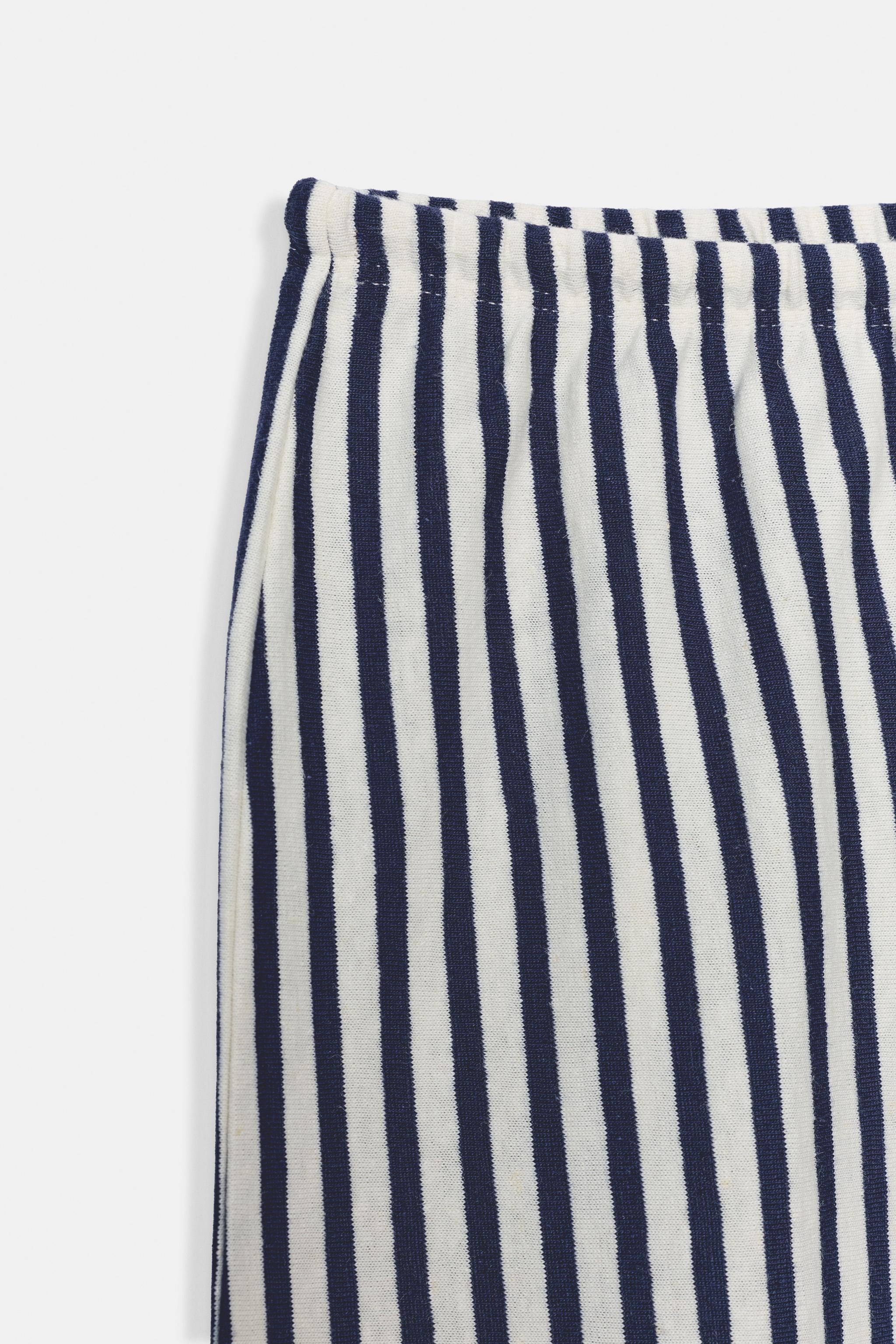 STRIPED LINEN BLEND PANTS
