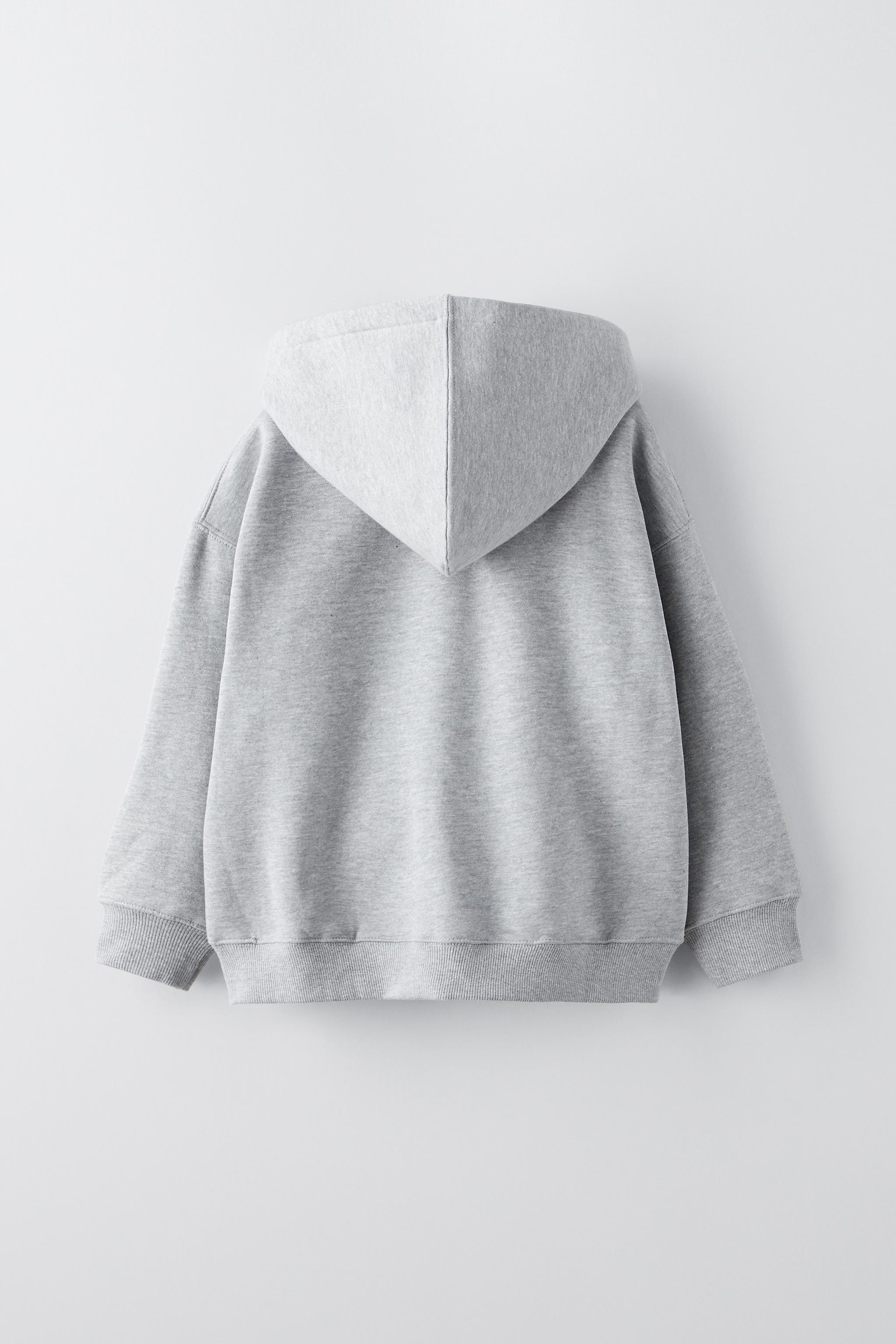 Basic grey hoodie zara online