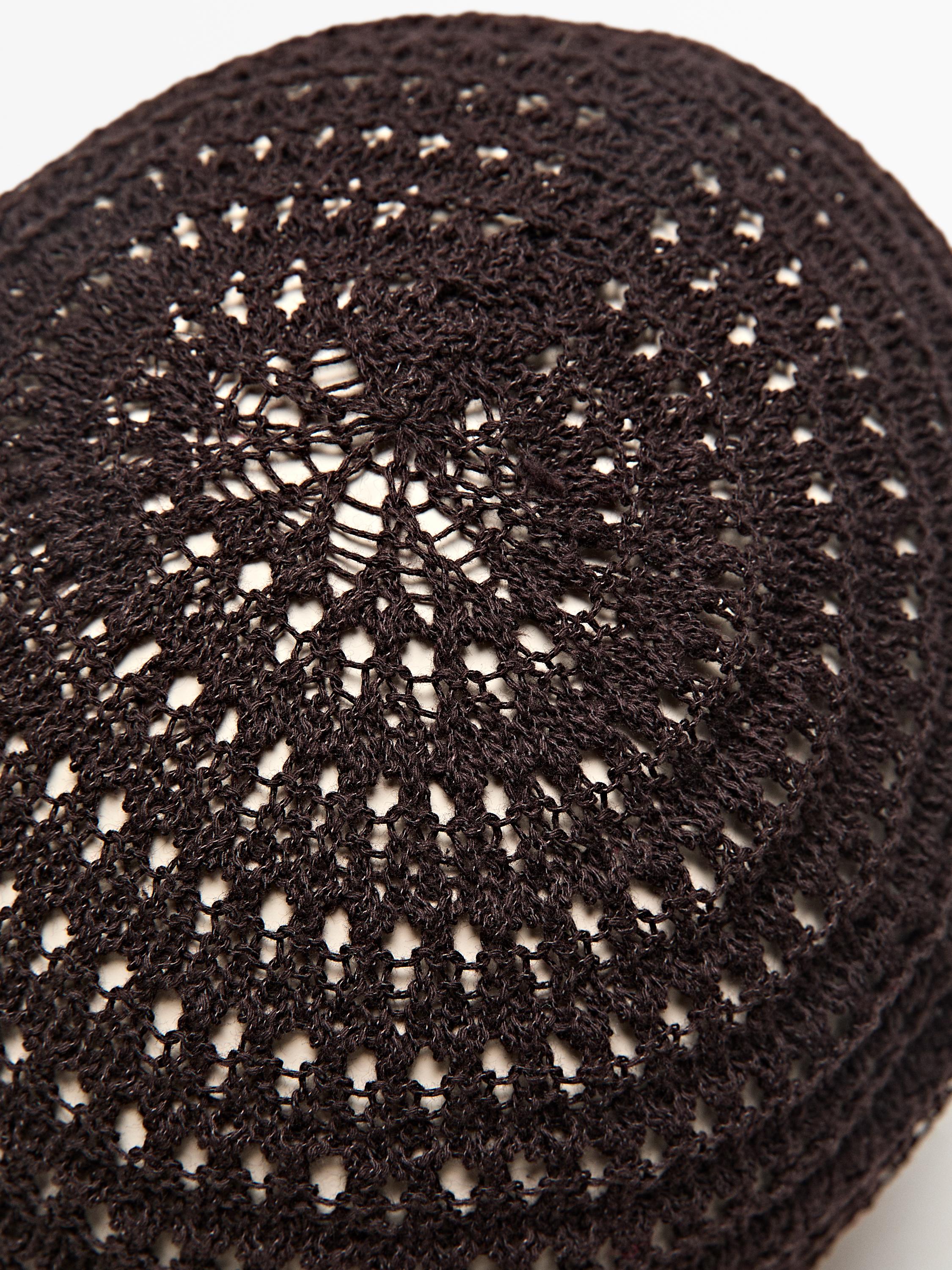 Bonnet crochet coton mélangé