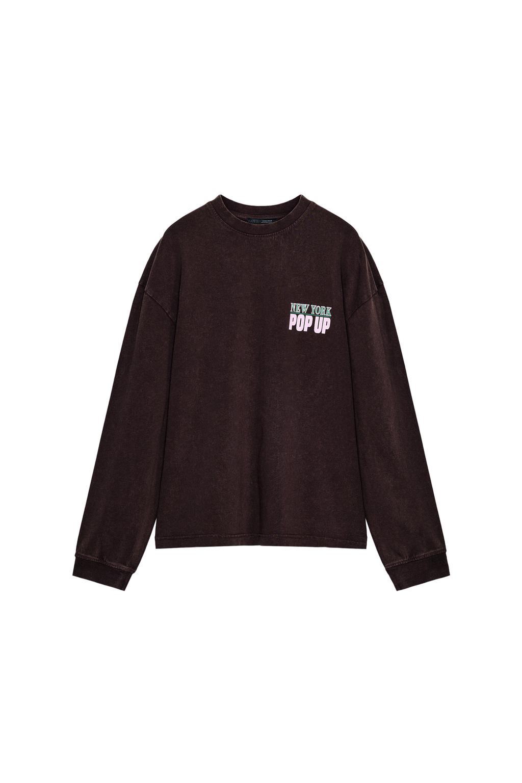 WASHED CONTRAST TEXT T-SHIRT - image 3