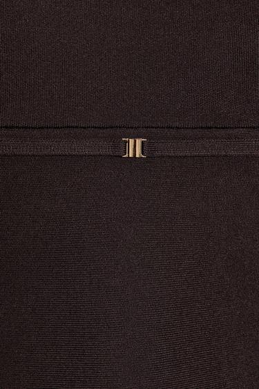 KNIT PEPLUM BELTED TOP - Chocolate by Zara - Image 6