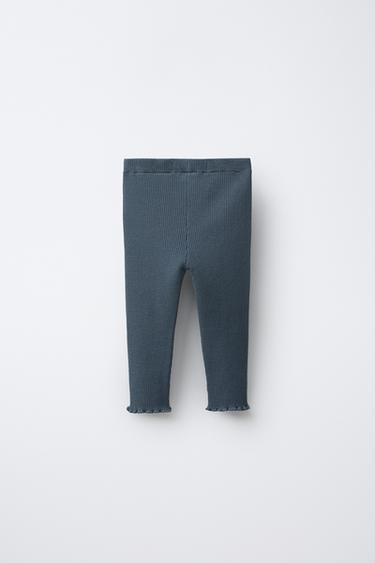 KNIT LEGGINGS WITH BOW - Petrol blue by Zara - Image 1