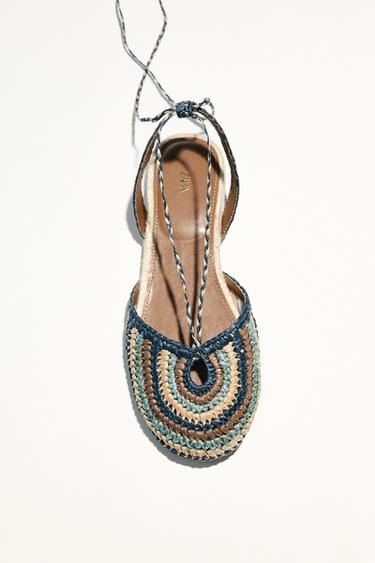 Zara BRAIDED FLAT SHOES - Multi-color
