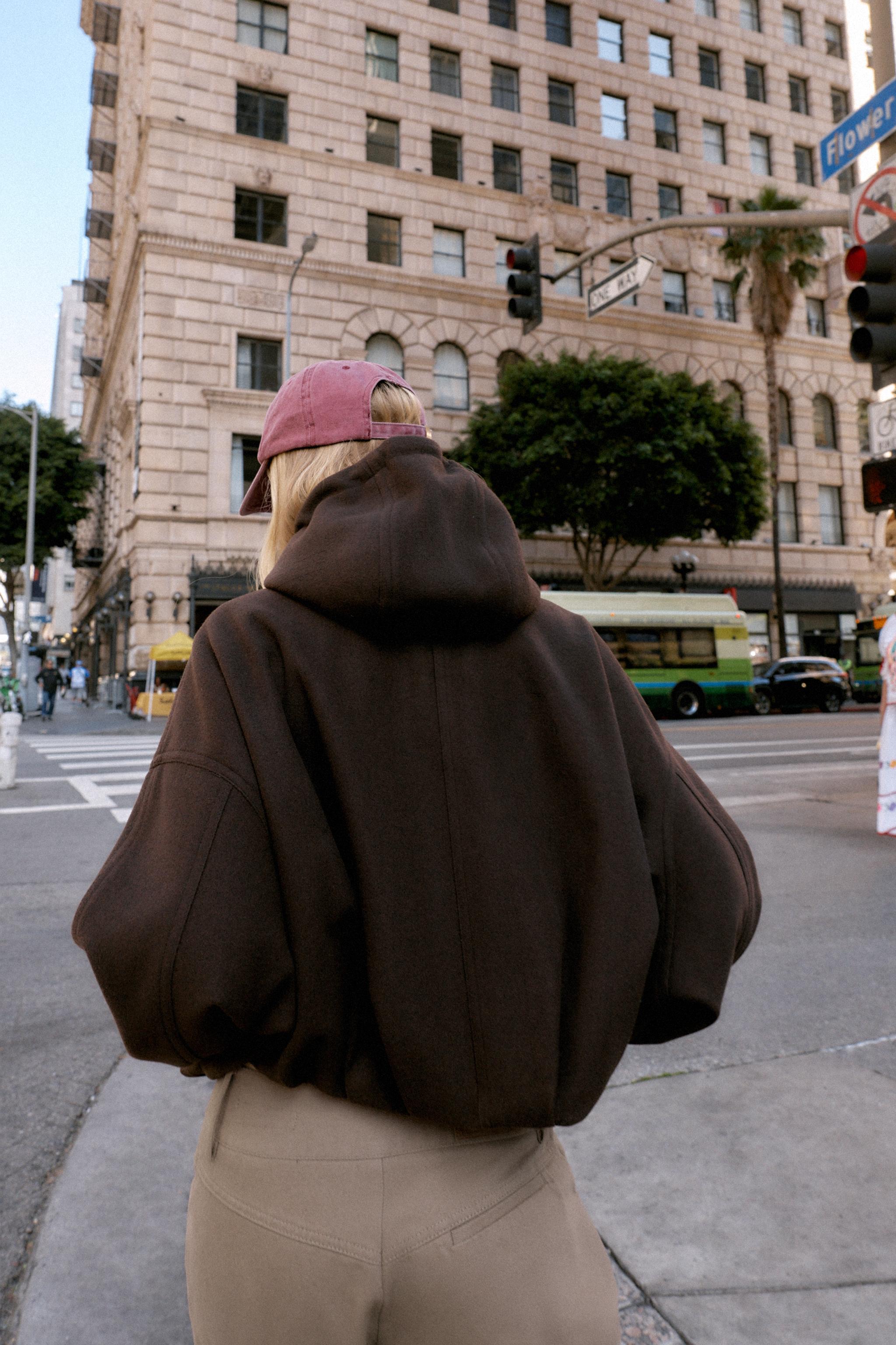 BLOUSON BOMBER OVERSIZE À CAPUCHE SOFT