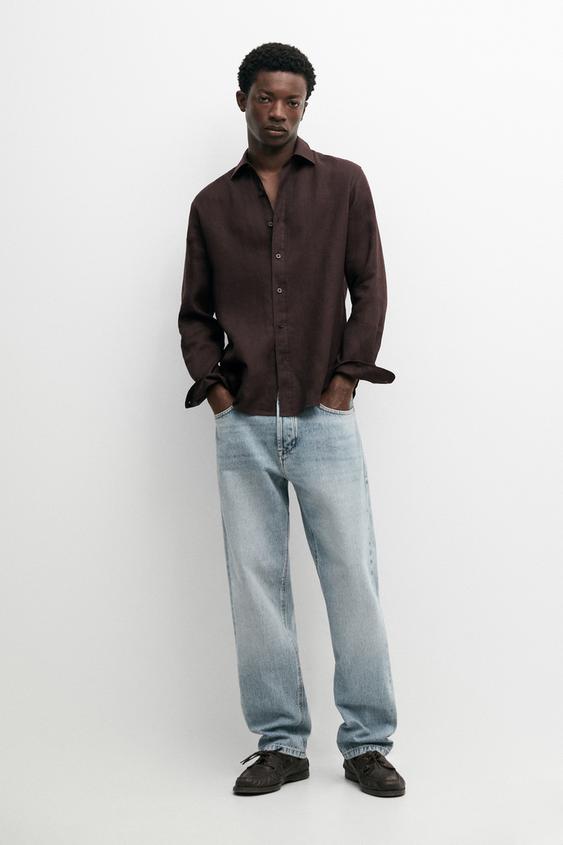 Slim fit 100% linen shirt from Zara - $100