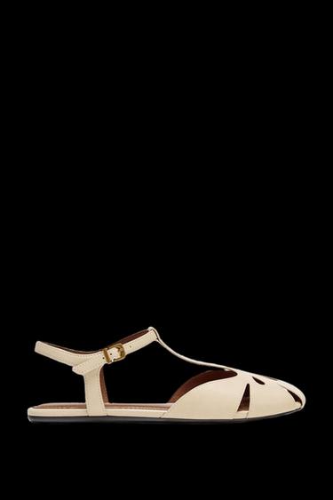 Zara FLAT FISHERMAN SANDALS - Off White - Image 0