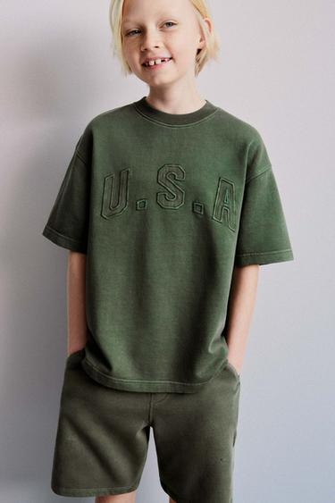 GARMENT-DYED PLUSH BERMUDA SHORTS - Light khaki by Zara