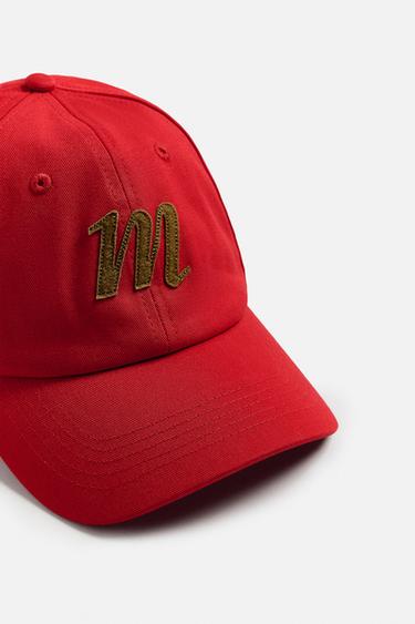 CAP WITH CONTRAST EMBROIDERY - Red by Zara - Image 5