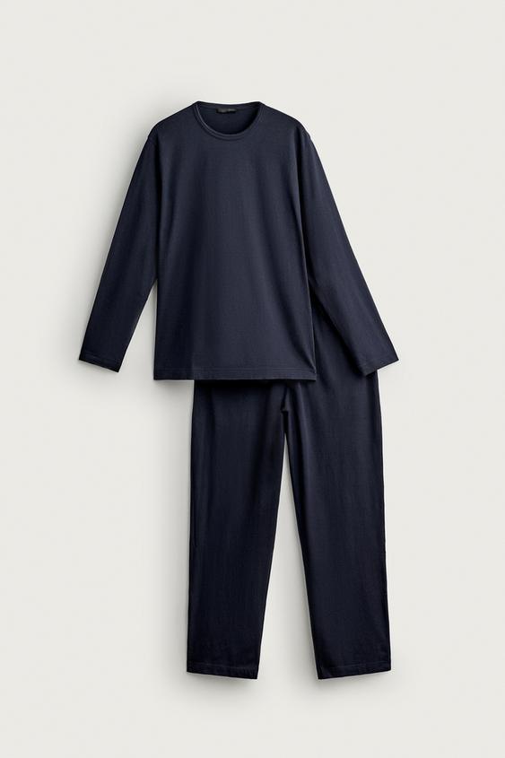 RELAXED FIT PYJAMA SET - Navy blue by Zara - Image 0