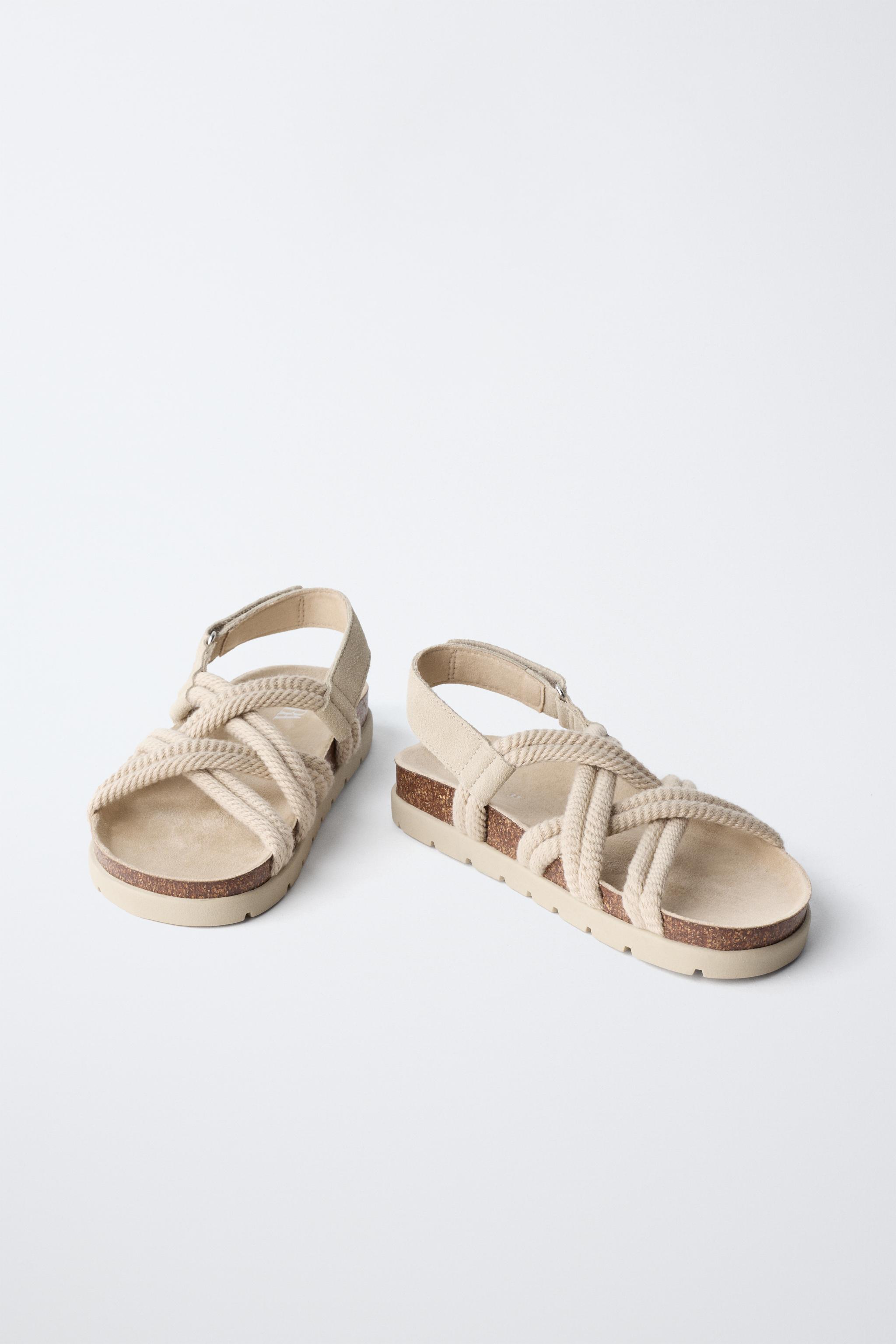 Детские сандалии Zara ROPE DESIGN LEATHER SANDALS — фото 4