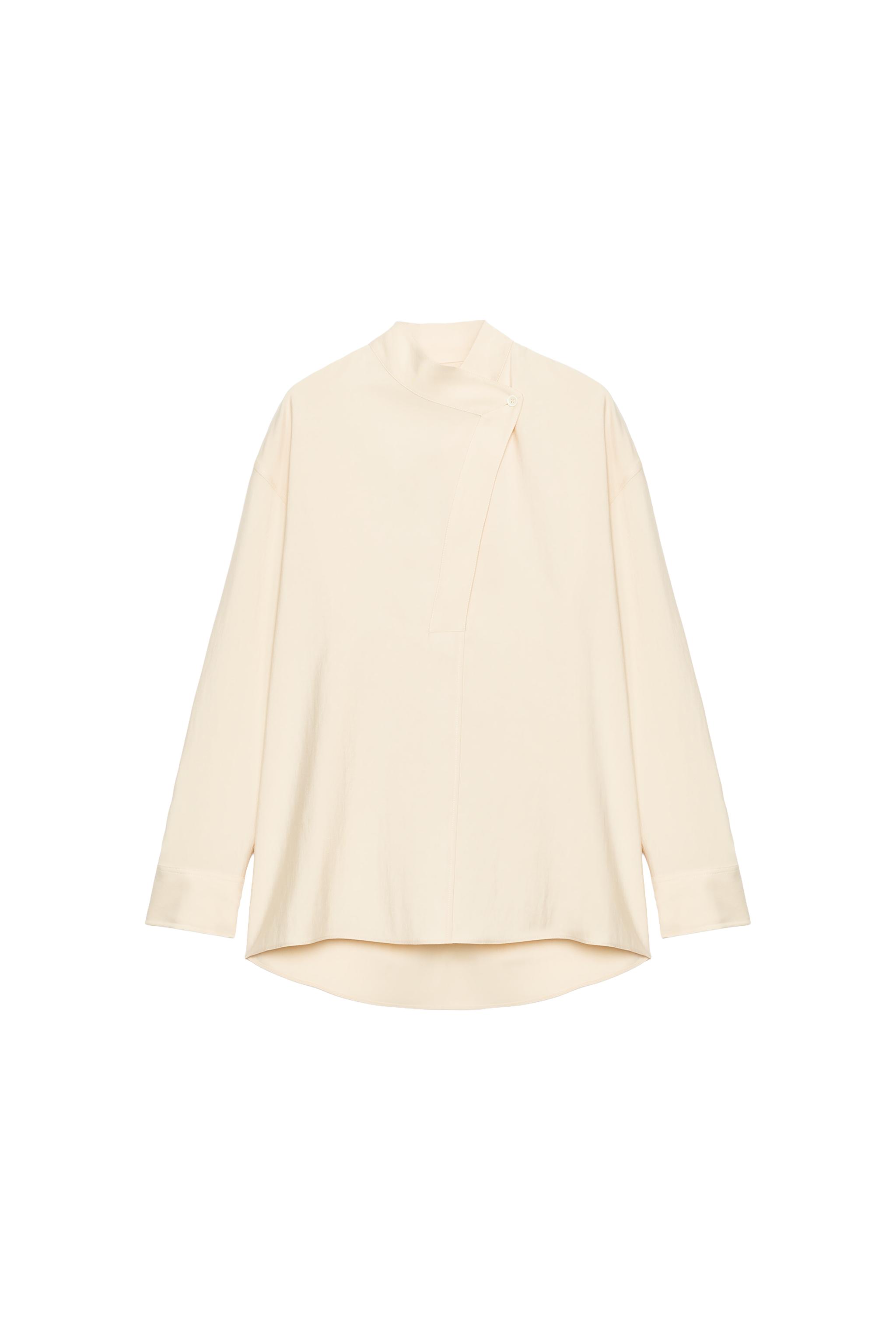 ZW COLLECTION CROSSOVER SHIRT - Mid-ecru | ZARA Canada