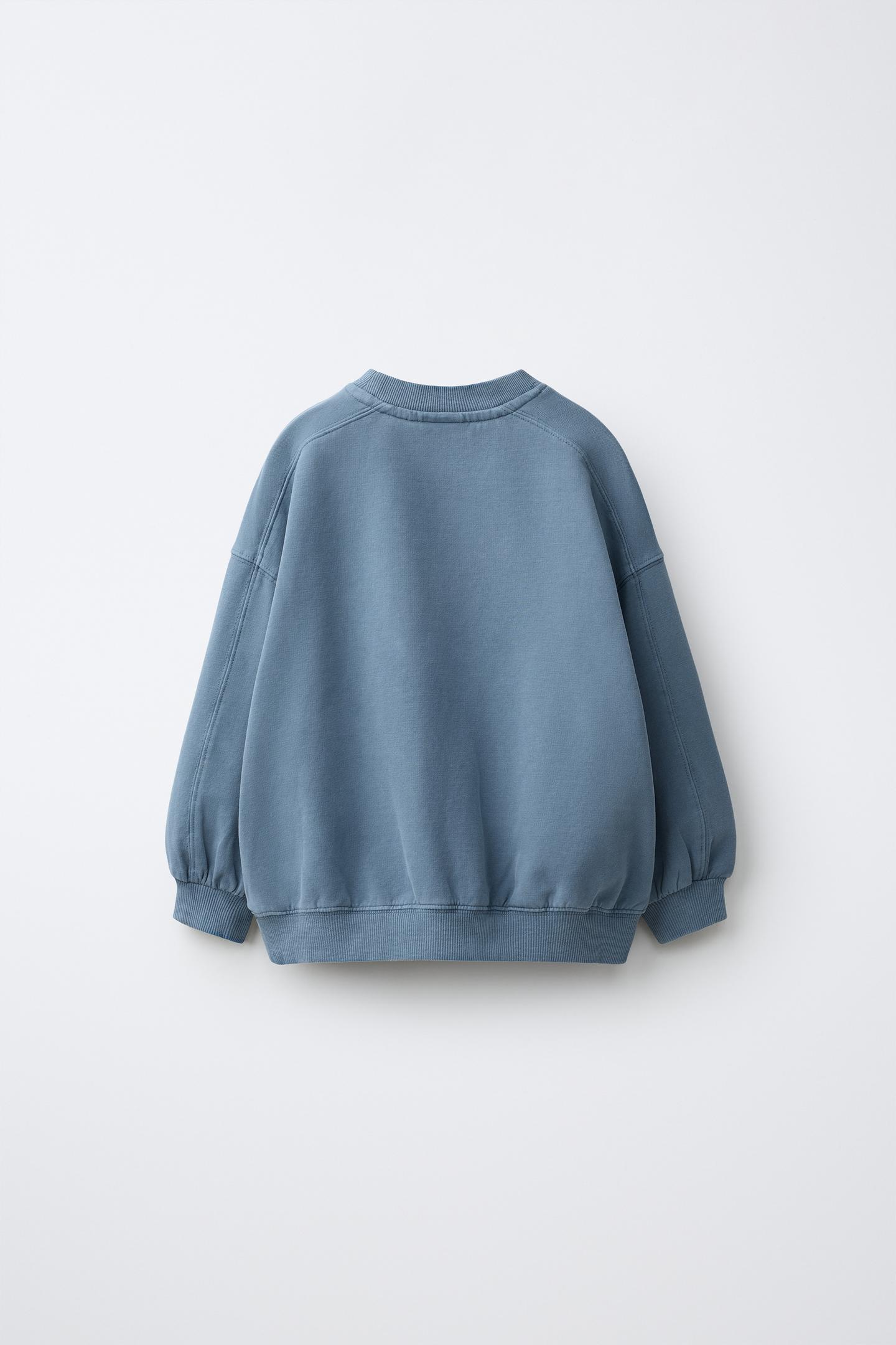Детская толстовка Zara Plain, цвет: Синий / Индиго — фото 3