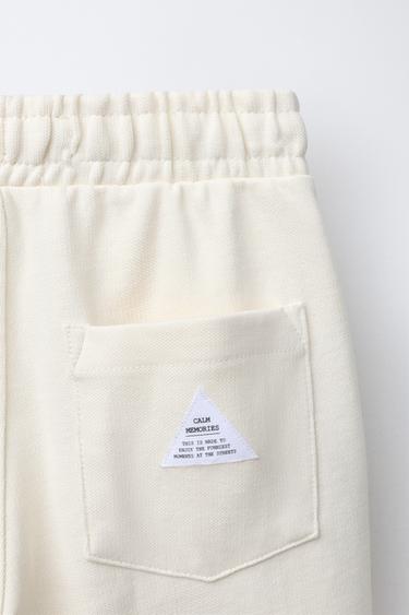 ENSEMBLE INTERLOCK PIQUÉ T-SHIRT ET PANTALON - Écru de Zara - Image 7