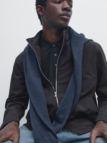 Zara Two-way stretch fabric jacket - Dark navy