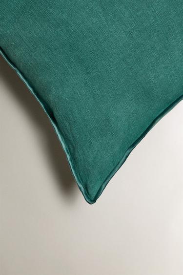 CUSHION COVER WITH OVERLOCK - Turquoise by Zara - Image 1