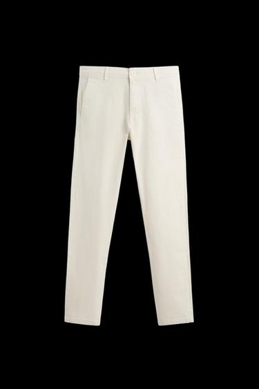 Zara SKINNY CHINO PANTS - Ecru - Image 0