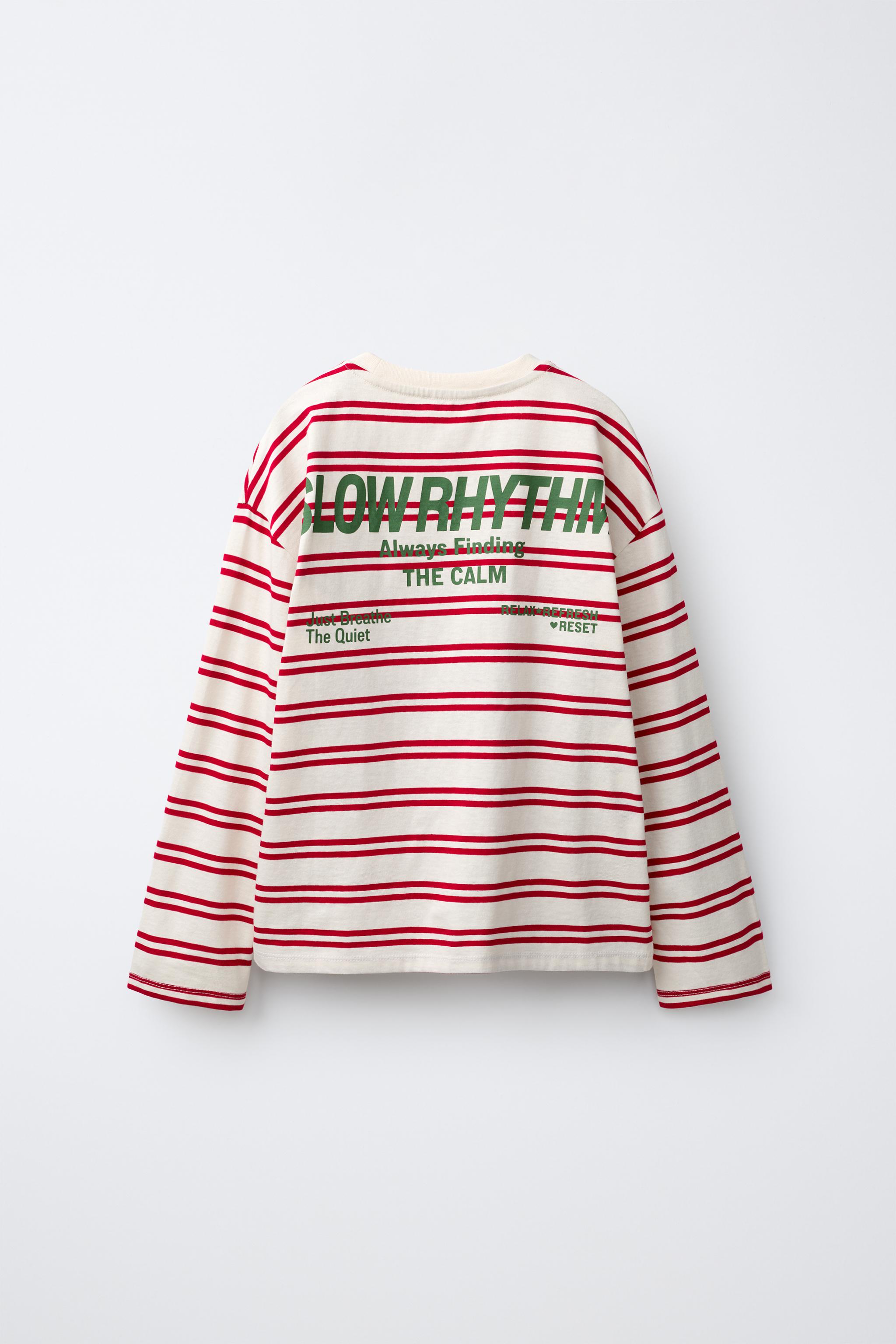 Детские брюки Zara STRIPED T-SHIRT AND WIDE-LEG PANTS SET — фото 3