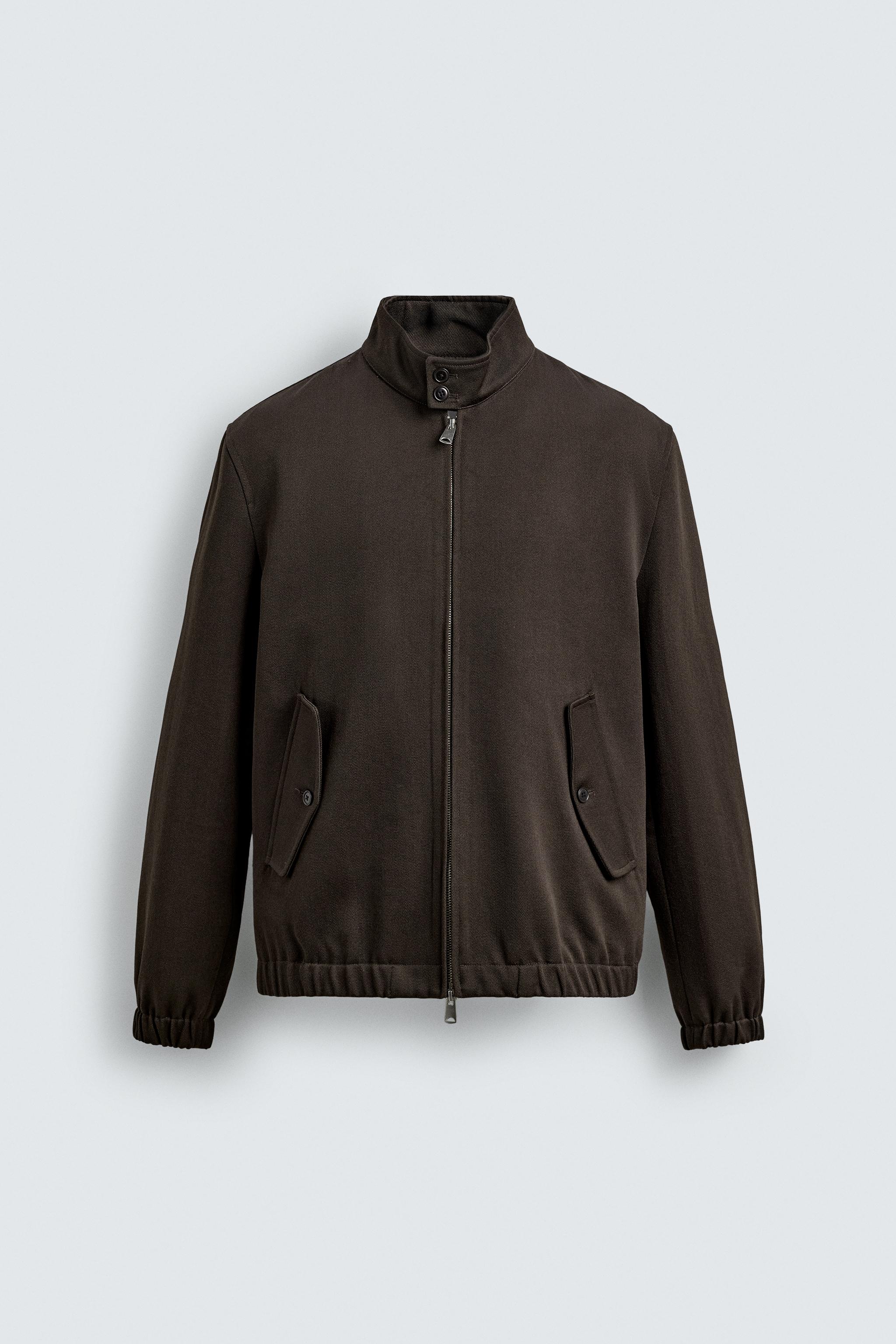 ウール＆コットンテクスチャー素材ジャケット - チョコレート | ZARA