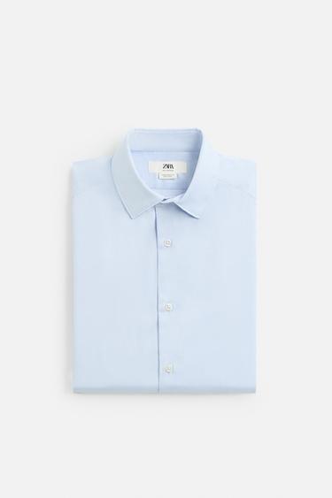 SLIM FIT SHIRT - Sky blue by Zara - Image 7