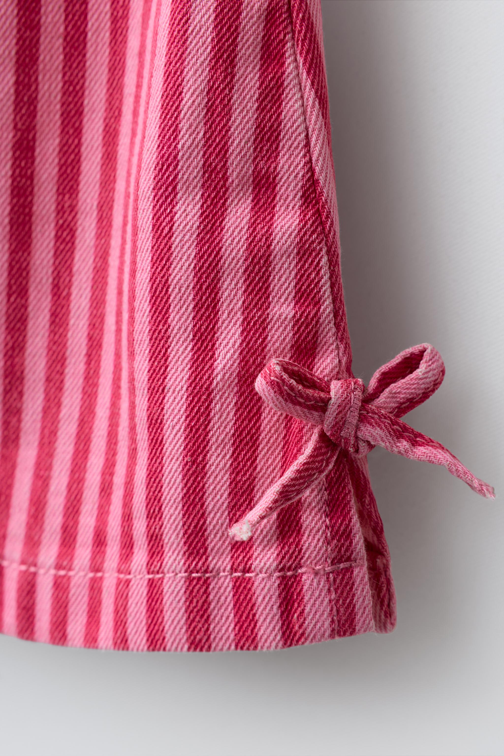 STRIPED TWILL DRESS