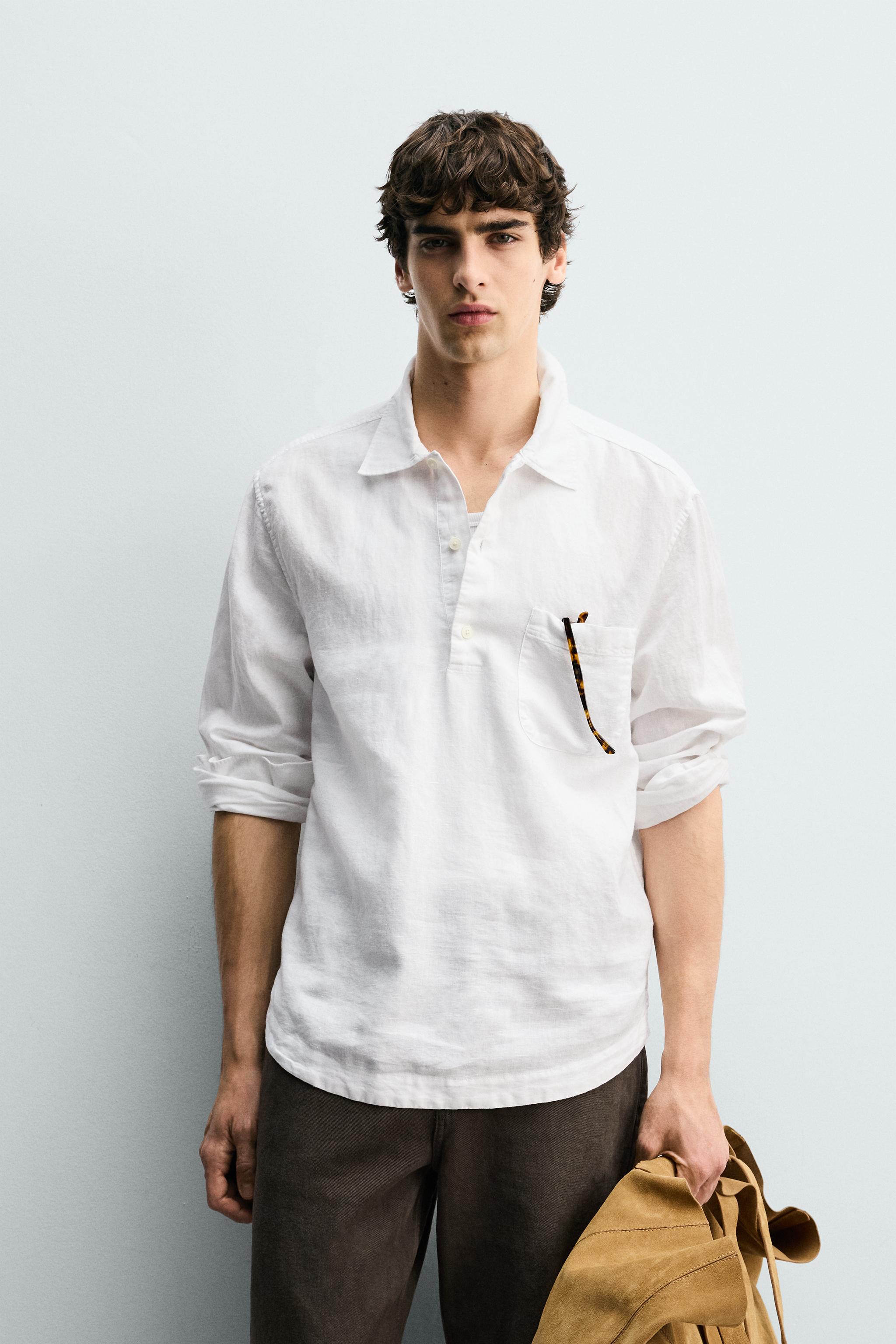 CHEMISE POLO LIN/COTON