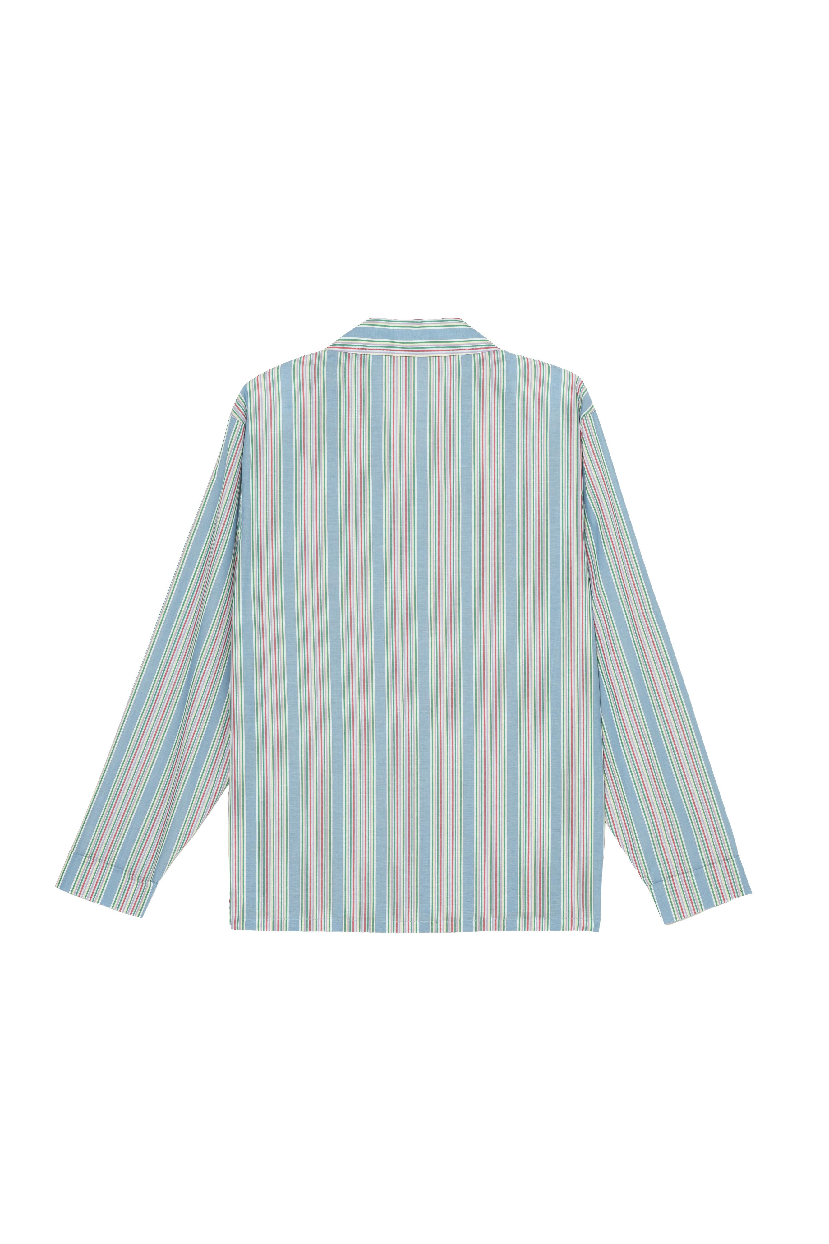 Zara RELAXED FIT ÇİZGİLİ JAKARLI GÖMLEK görsel 3