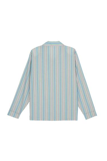 RELAXED FIT STRIPED JACQUARD SHIRT - Light blue by Zara