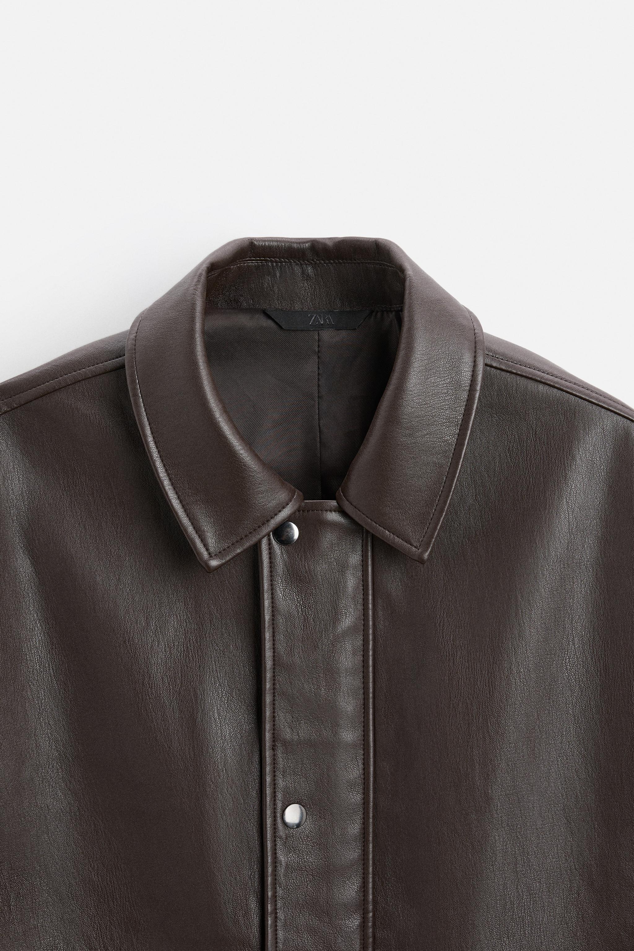 フェイクレザー ジャケット - ブラウン | ZARA Japan / 日本