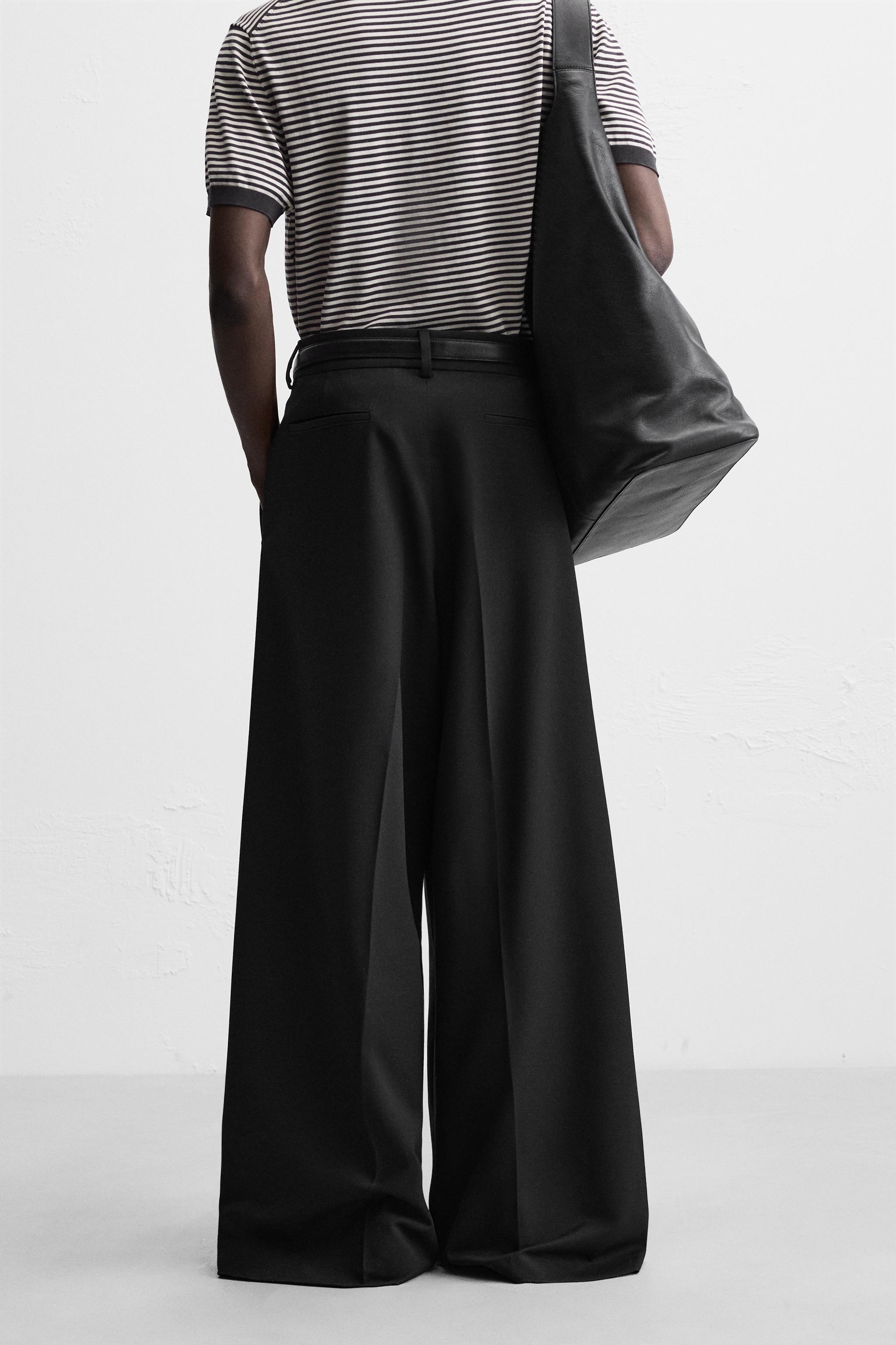 ［ZARA］ワイドレッグフレアパンツ ワイドレッグフレアパンツ - ブラック | ZARA Japan / 日本