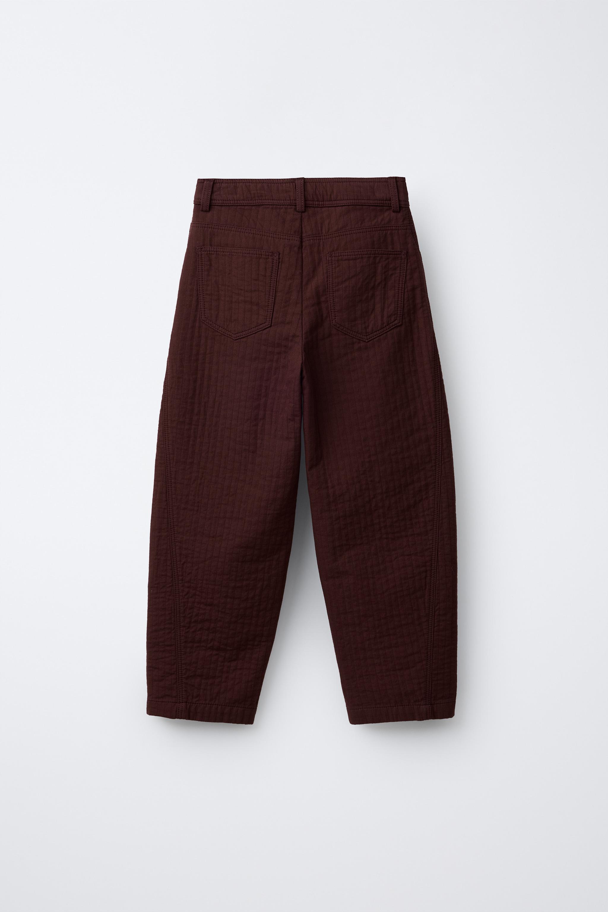 TEXTURED BARREL PANTS — Wine