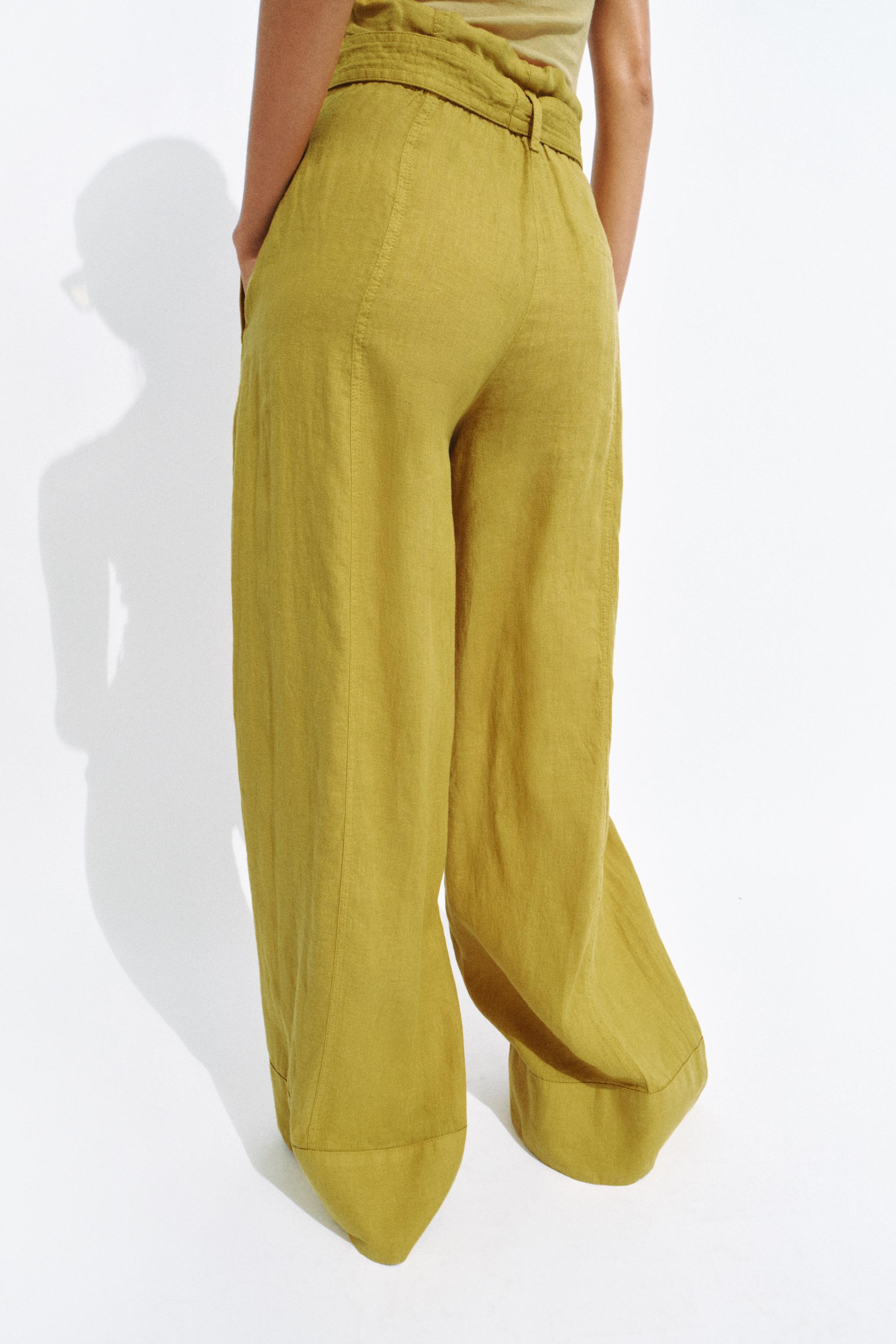 Женские брюки Zara ZW COLLECTION 100% LINEN PANTS — фото 3