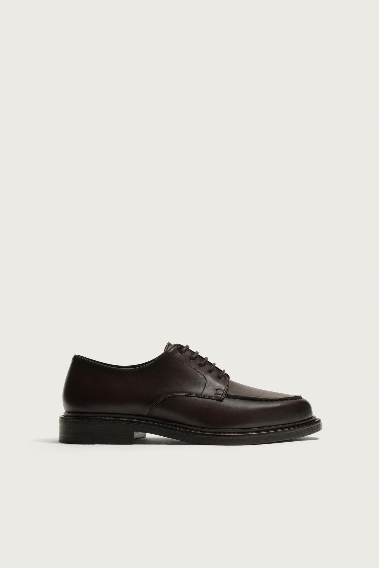 LEATHER DRESS SHOES — Brown