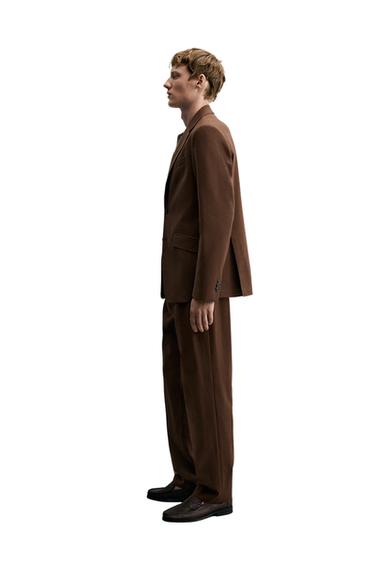 REGULAR FIT SUIT BLAZER - Brown by Zara