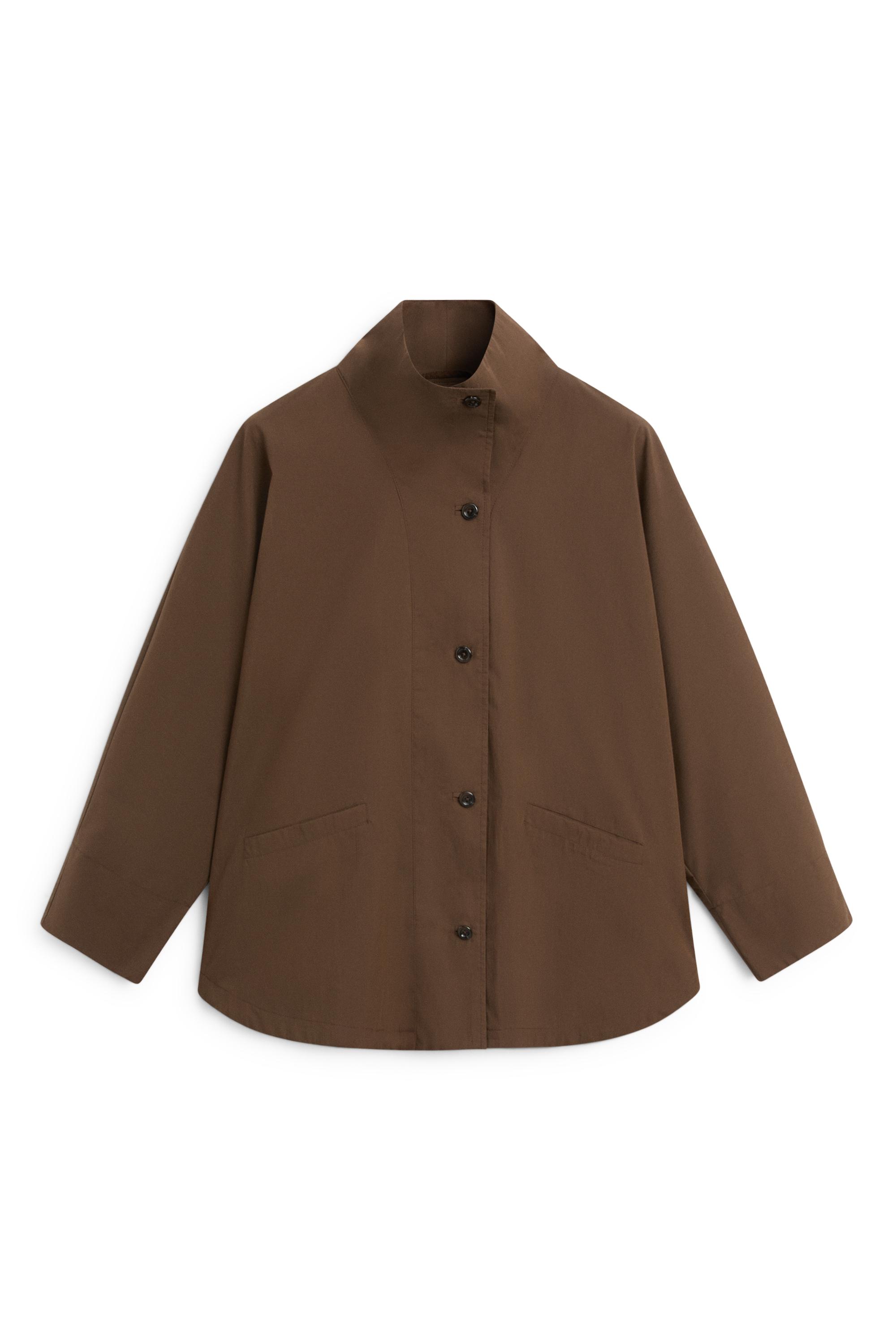 Cape jacket with collar detail - Mink marl | ZARA United States