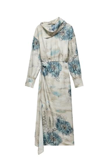 PRINTED MIDI DRESS ZW COLLECTION