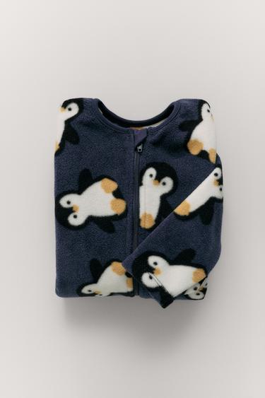 ANIMAL PRINT FLEECE JUMPSUIT - Blue by Zara