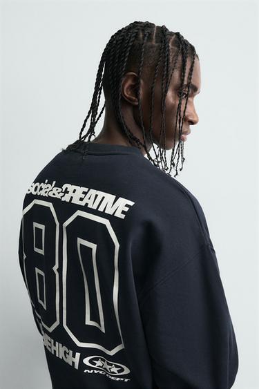 COMBINED PRINT SWEATSHIRT - Blue by Zara