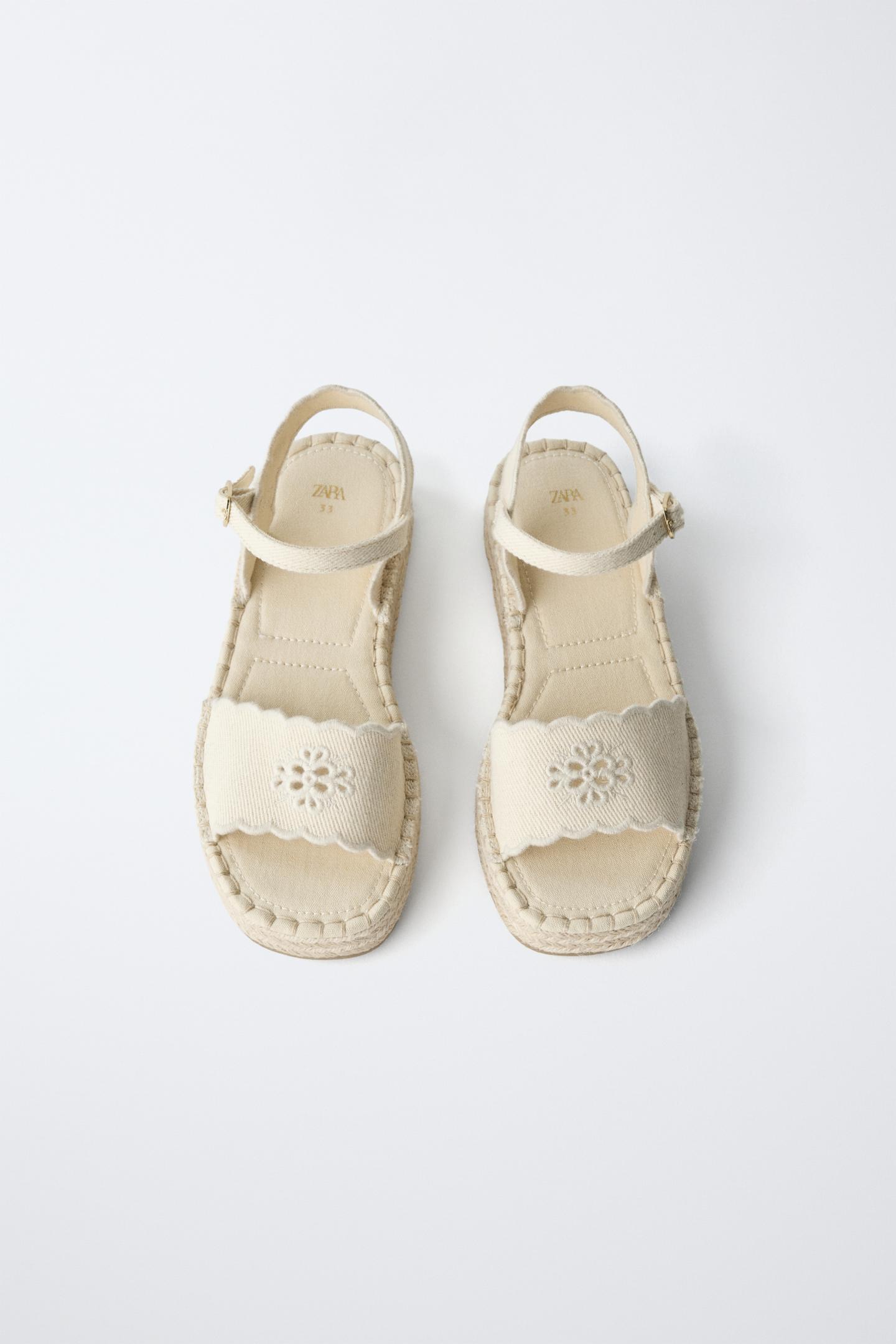 Детские сандалии Zara Jute Effect, цвет: Молочный белый — фото 4