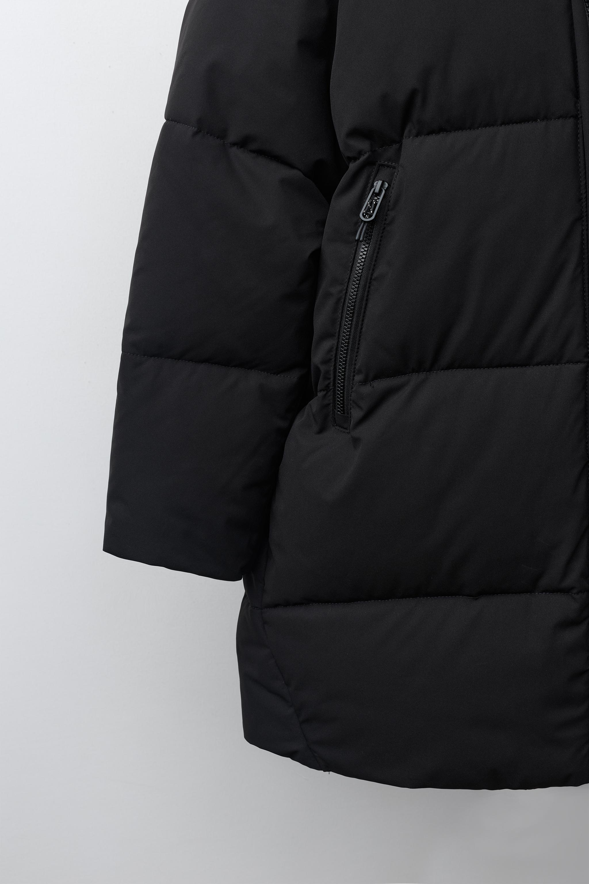 撥水加工入り 50%ダウン＆フェザー ロングダウン - ブラック | ZARA