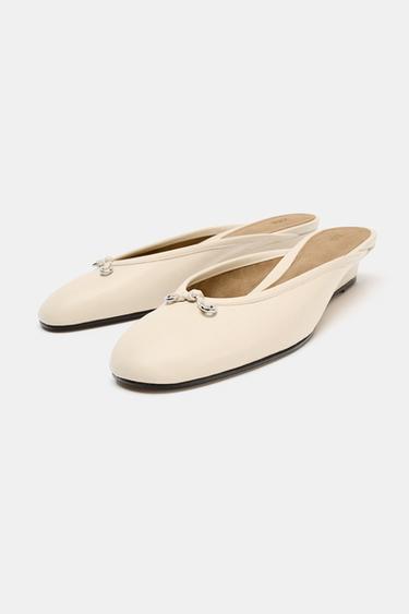 WEDGE SLINGBACK BALLET FLATS - White by Zara - Image 2