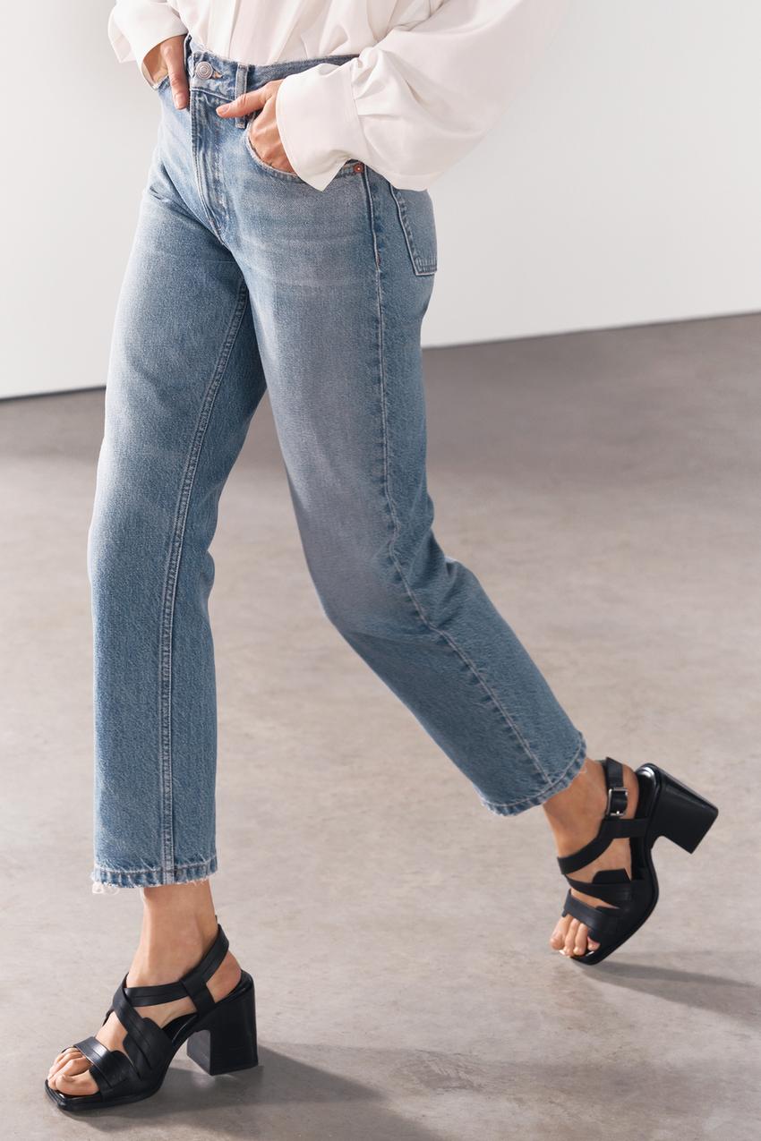 STRAIGHT CUT MID RISE JEANS ZW COLLECTION - Blue