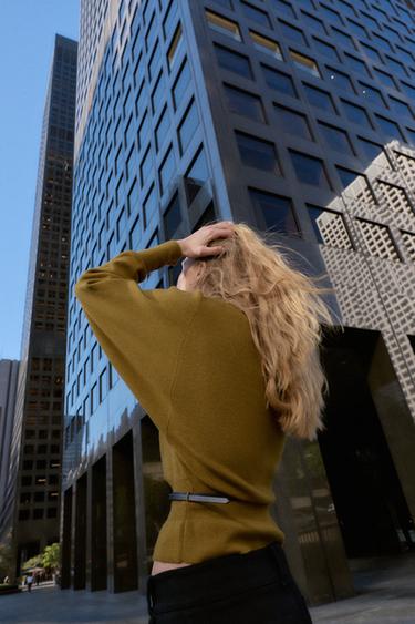 JUMPER KNIT BELT - Oil by Zara - Image 3