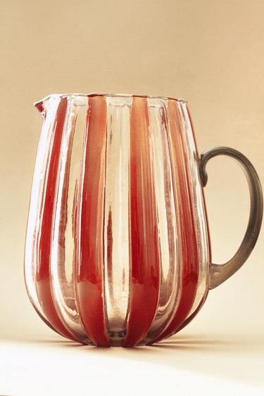 PICHET VERRE RECYCLABLE RAYURES ANSE CONTRASTANTE - Marron de Zara - Image 5