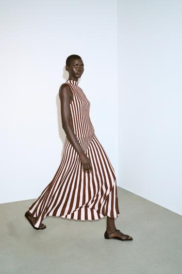 TEXTURED STRIPED SLEEVELESS TOP - Brown Stripes by Zara - Image 2