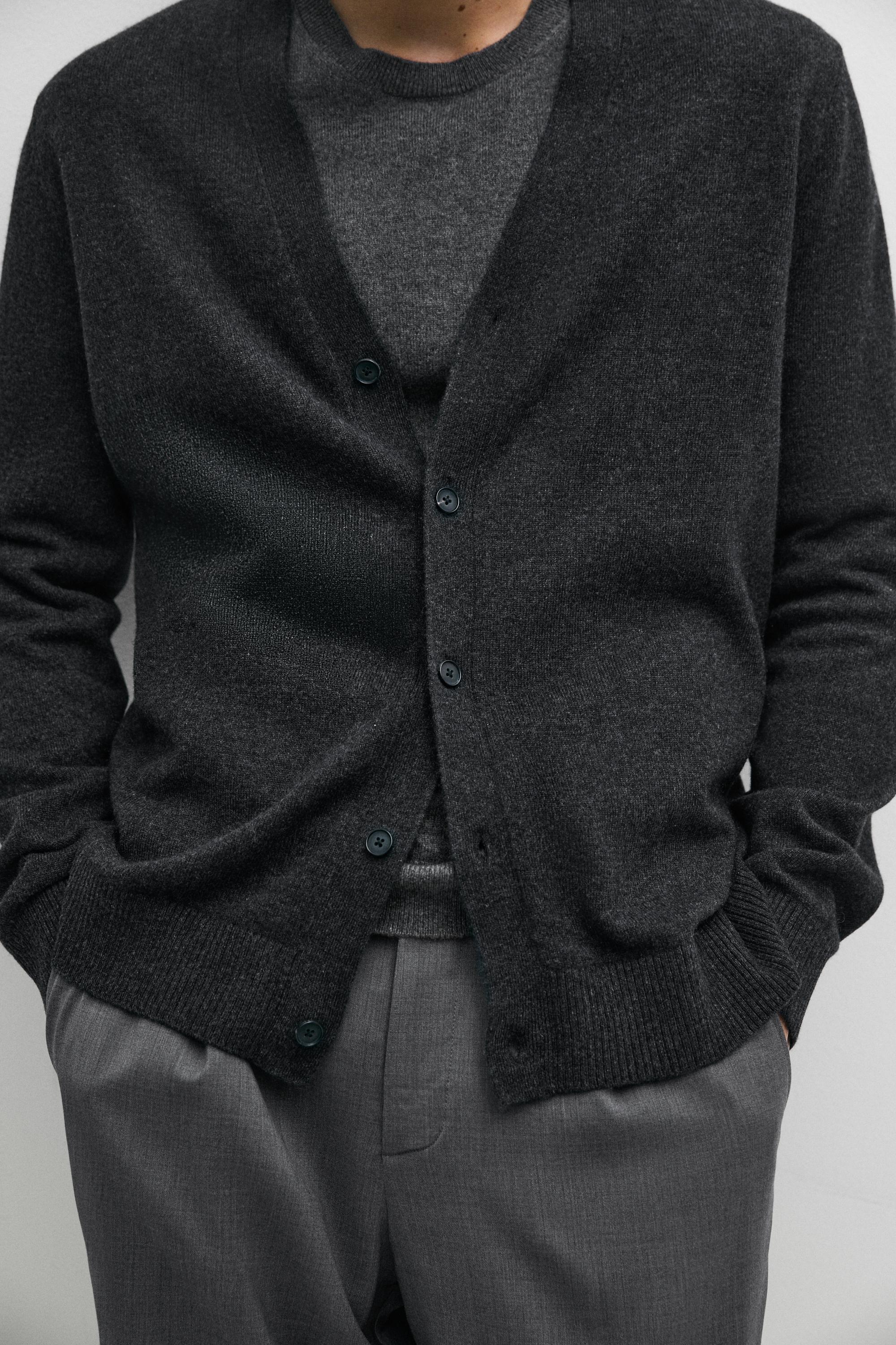 100% cashmere button-up knit cardigan