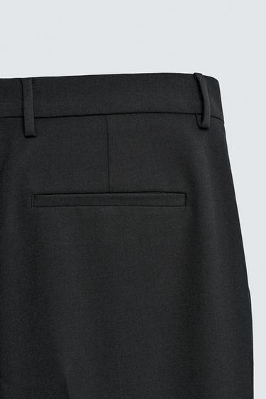 WOOL BLEND STRAIGHT-LEG TROUSERS - Black by Zara - Image 8
