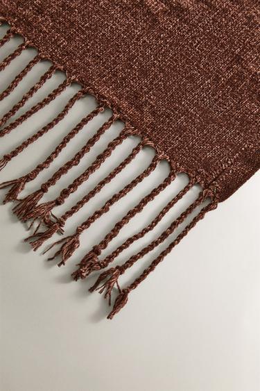 Zara CHENILLE BLANKET - Brown