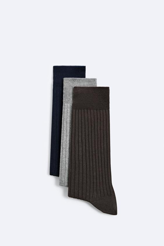 3-PACK OF MERCERIZED RIBBED SOCKS | ZARA United States