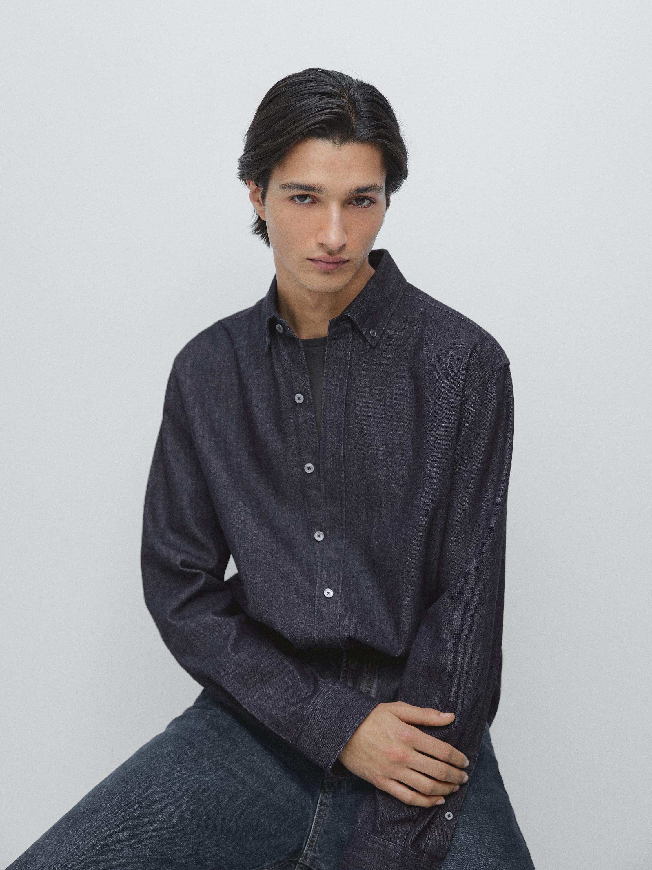 Regular fit denim shirt